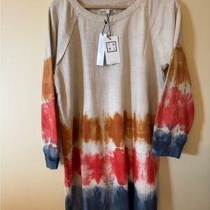 THML sweatshirt Tie-Dye Long Sleeve Dress